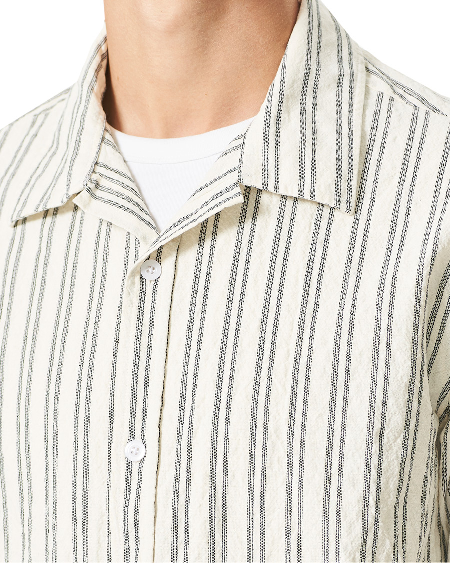 Homme | Chemises | NN07 | Ole Short Sleeve Striped Shirt White/Black