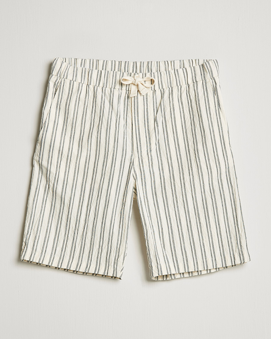 Homme | Shorts | NN07 | Keith Striped Drawstring Shorts White/Black