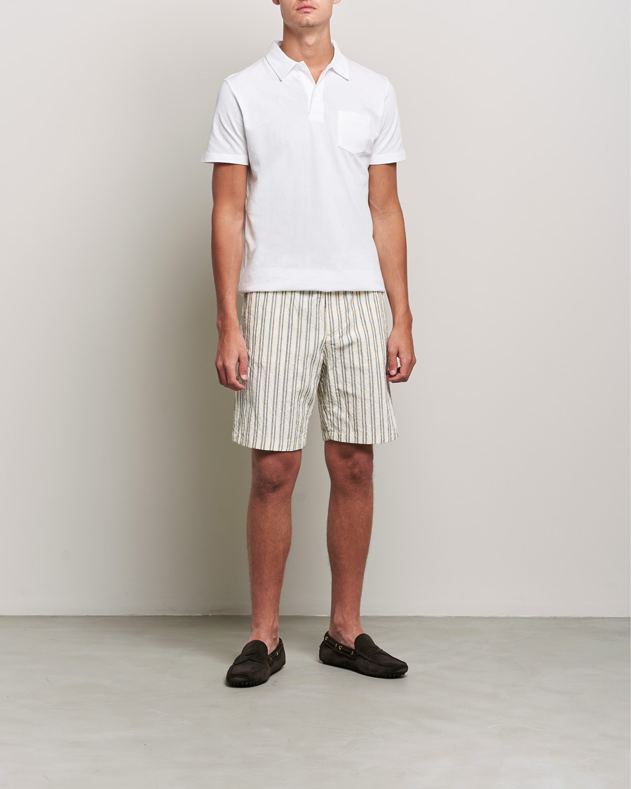 Homme | Shorts | NN07 | Keith Striped Drawstring Shorts White/Black