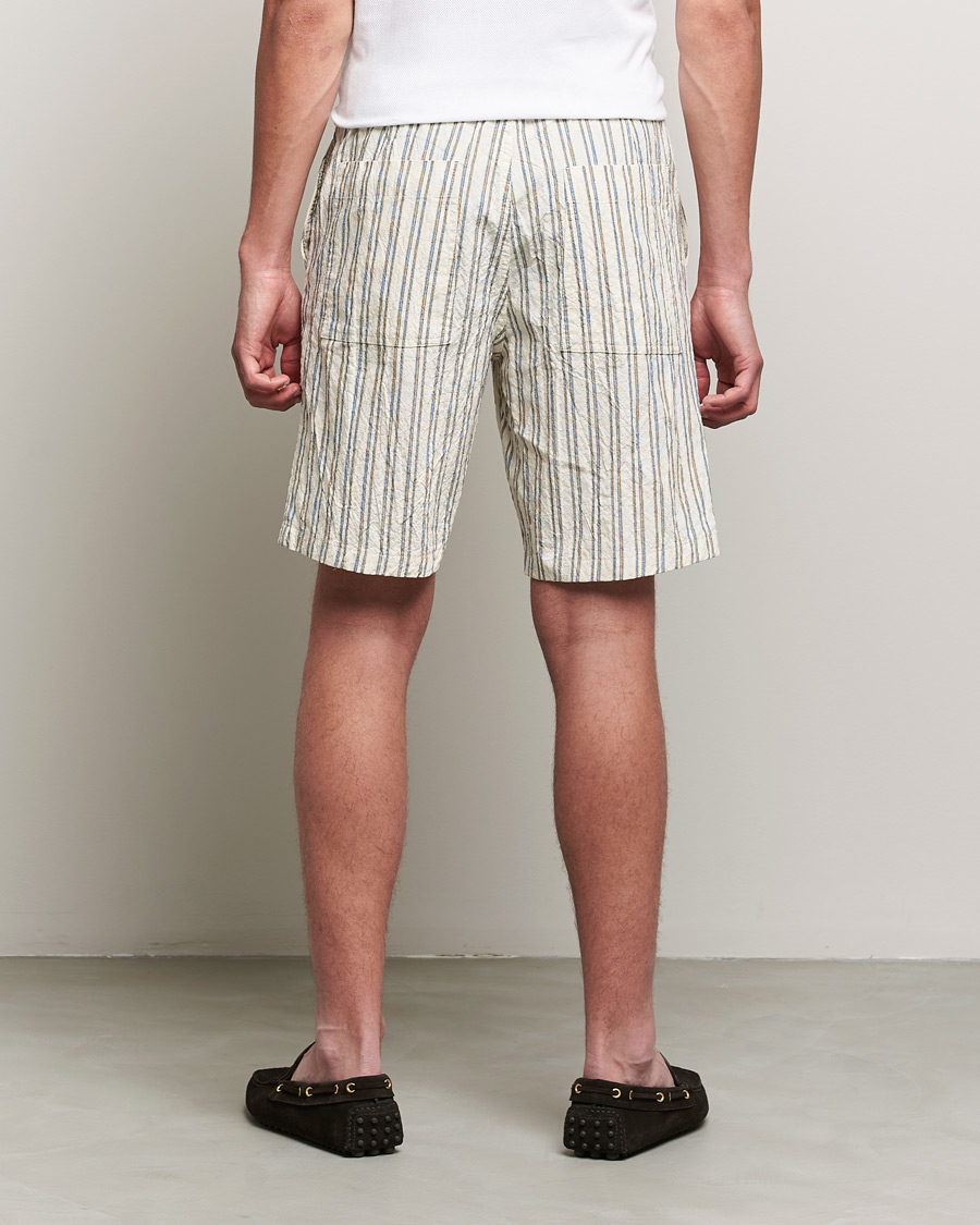 Homme | Shorts | NN07 | Keith Striped Drawstring Shorts White/Black