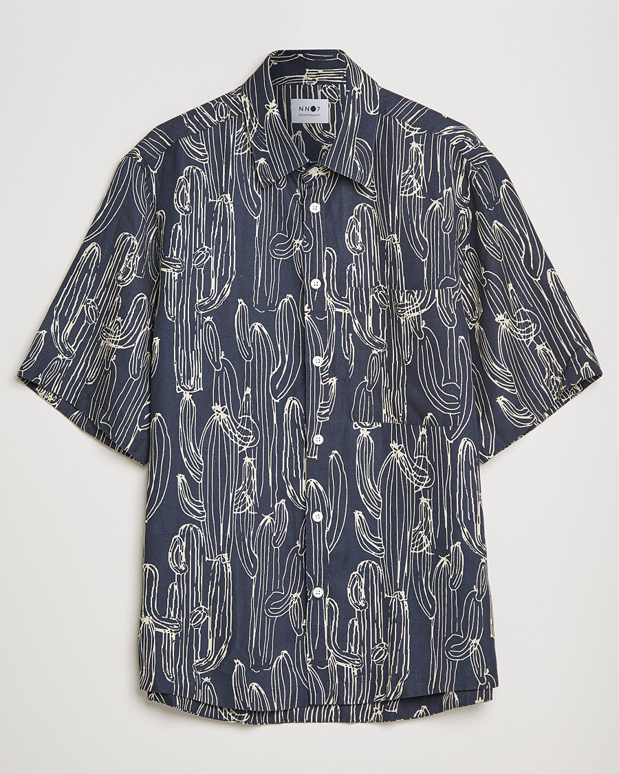 Homme | Chemises | NN07 | Hans Printed Short Sleeve Shirt Navy
