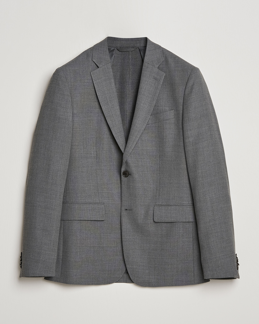 Homme | Blazers | J.Lindeberg | Hopper Active Hopsack Blazer Grey Melange