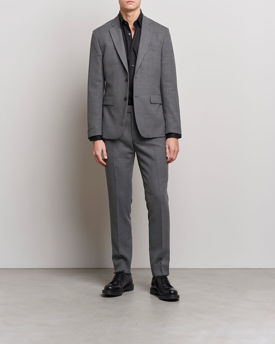 Homme | Blazers | J.Lindeberg | Hopper Active Hopsack Blazer Grey Melange