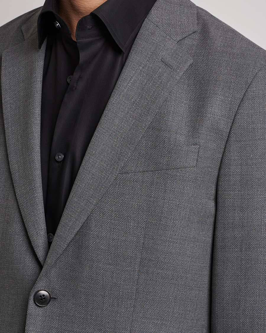 Homme | Blazers | J.Lindeberg | Hopper Active Hopsack Blazer Grey Melange