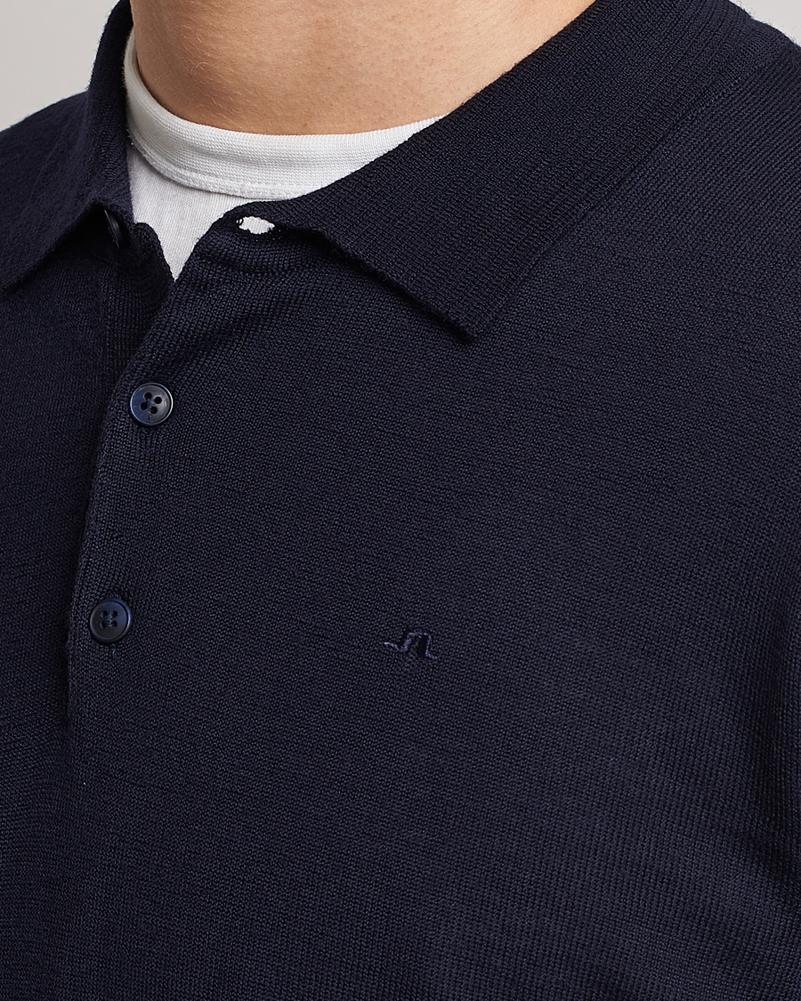 Homme | Pulls Et Tricots | J.Lindeberg | Noel Light Merino Polo Shirt Navy
