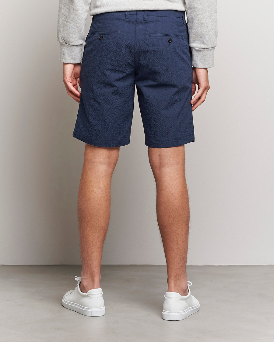 Homme | Shorts | J.Lindeberg | Nathan Seersucker Shorts Navy