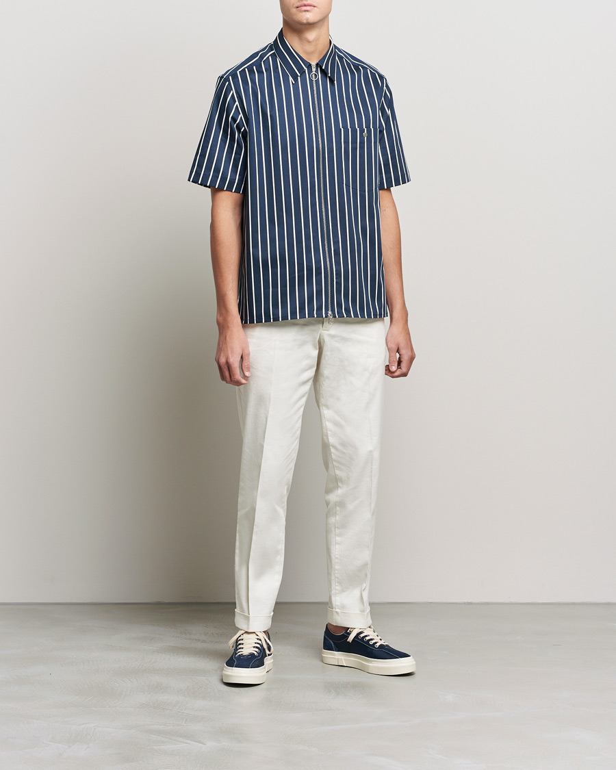 Homme | Chemises | J.Lindeberg | Chainy Short Sleeve Zip Shirt Navy