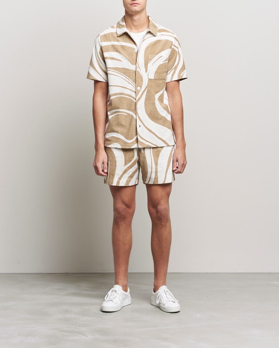 Homme | Chemises | J.Lindeberg | BillyToweling Jacquard Shirt Safari Beige