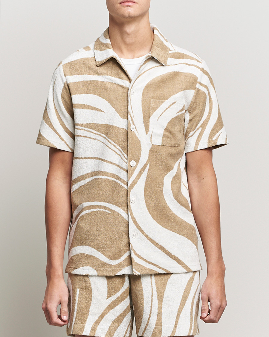 Homme | Chemises | J.Lindeberg | BillyToweling Jacquard Shirt Safari Beige
