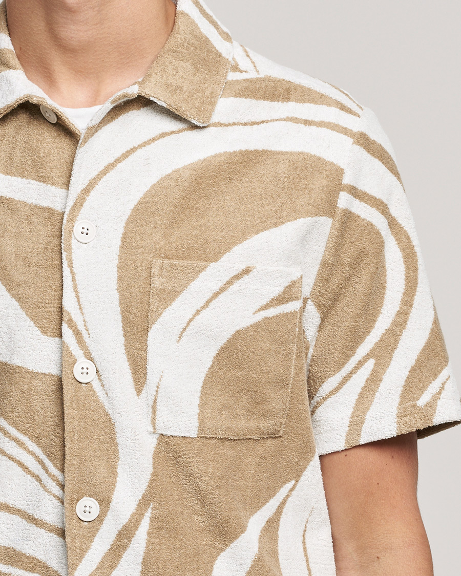 Homme | Chemises | J.Lindeberg | BillyToweling Jacquard Shirt Safari Beige