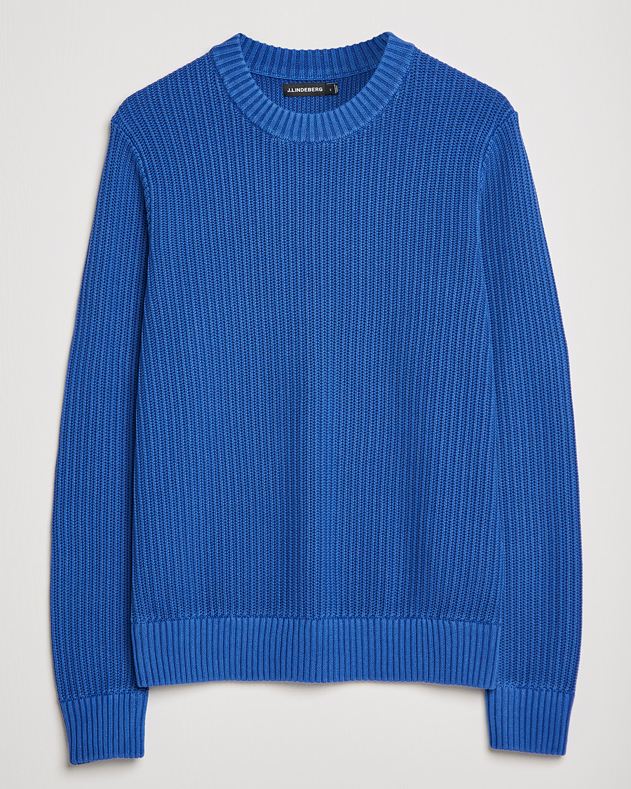 Homme | Pulls Et Tricots | J.Lindeberg | Coy Summer Structure Organic Cotton Sweater Royal Blue