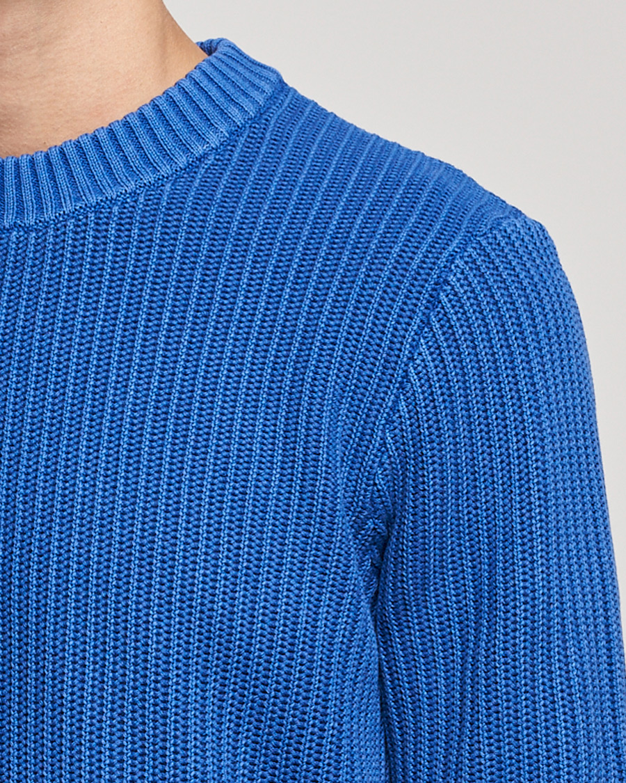 Homme | Pulls Et Tricots | J.Lindeberg | Coy Summer Structure Organic Cotton Sweater Royal Blue