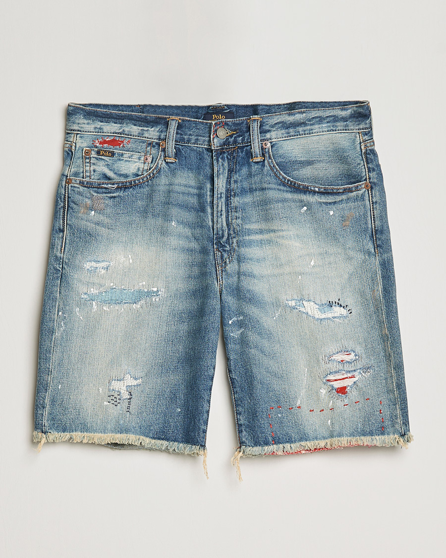 Homme | Shorts | Polo Ralph Lauren | Shredded Denim Shorts Blue