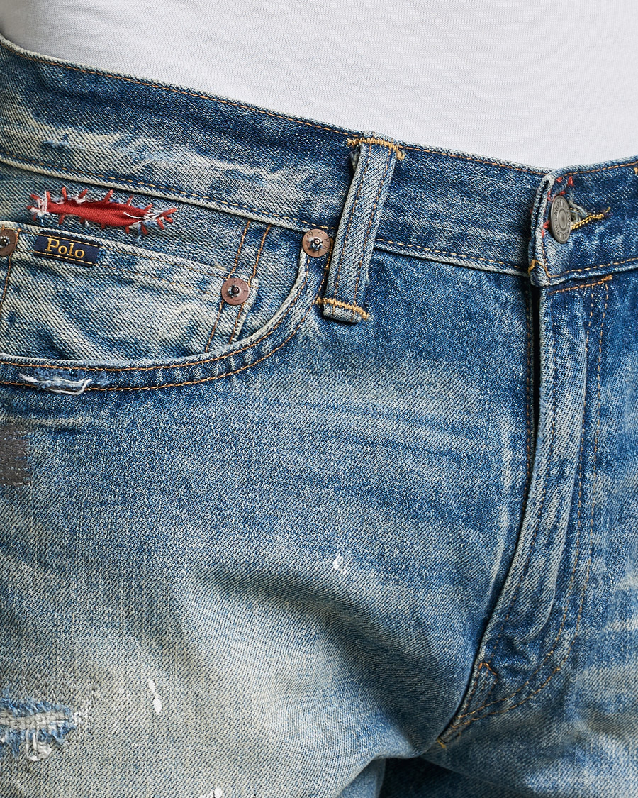 Homme | Shorts | Polo Ralph Lauren | Shredded Denim Shorts Blue