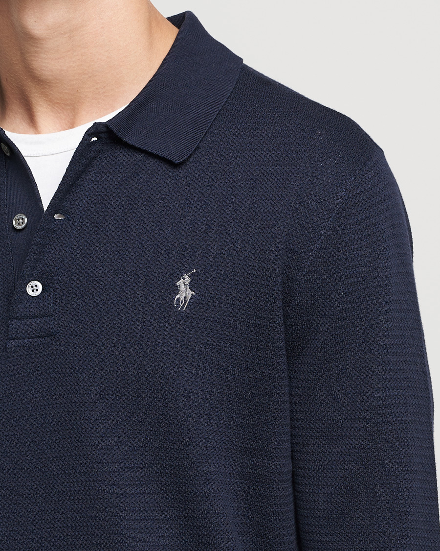Homme | Pulls Et Tricots | Polo Ralph Lauren | Textured Knitted Polo Navy