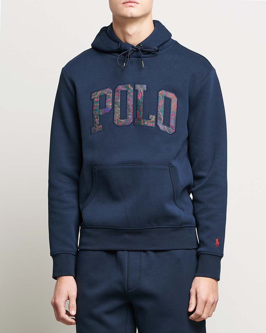 Homme | Pulls Et Tricots | Polo Ralph Lauren | Double Knit Paisley Retro Logo Hoodie Aviator Navy