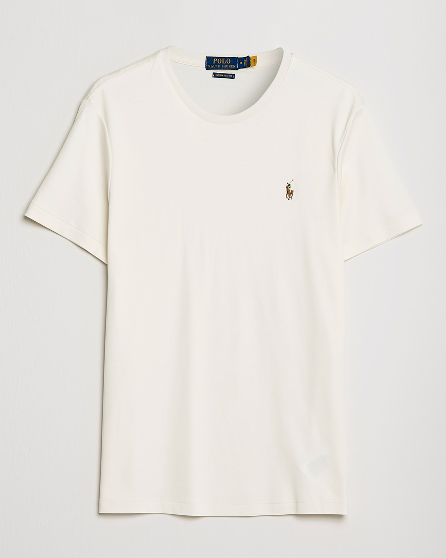 Homme | T-shirts | Polo Ralph Lauren | Luxury Pima Cotton Crew Neck T-Shirt Clubhouse Cream