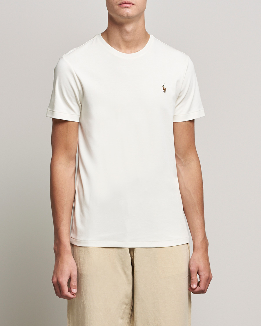 Homme | T-shirts | Polo Ralph Lauren | Luxury Pima Cotton Crew Neck T-Shirt Clubhouse Cream