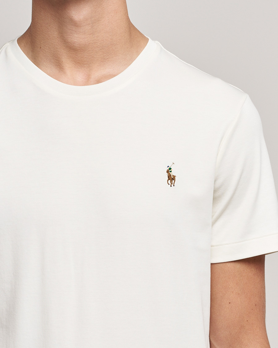 Homme | T-shirts | Polo Ralph Lauren | Luxury Pima Cotton Crew Neck T-Shirt Clubhouse Cream