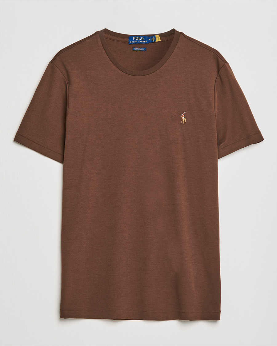 Homme | T-shirts | Polo Ralph Lauren | Luxury Pima Cotton Crew Neck Tee American Brown