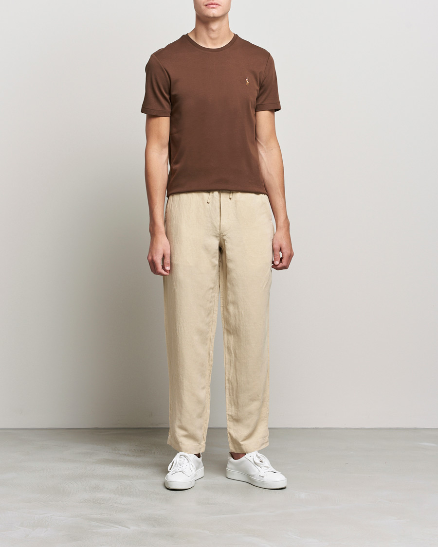 Homme | T-shirts | Polo Ralph Lauren | Luxury Pima Cotton Crew Neck Tee American Brown