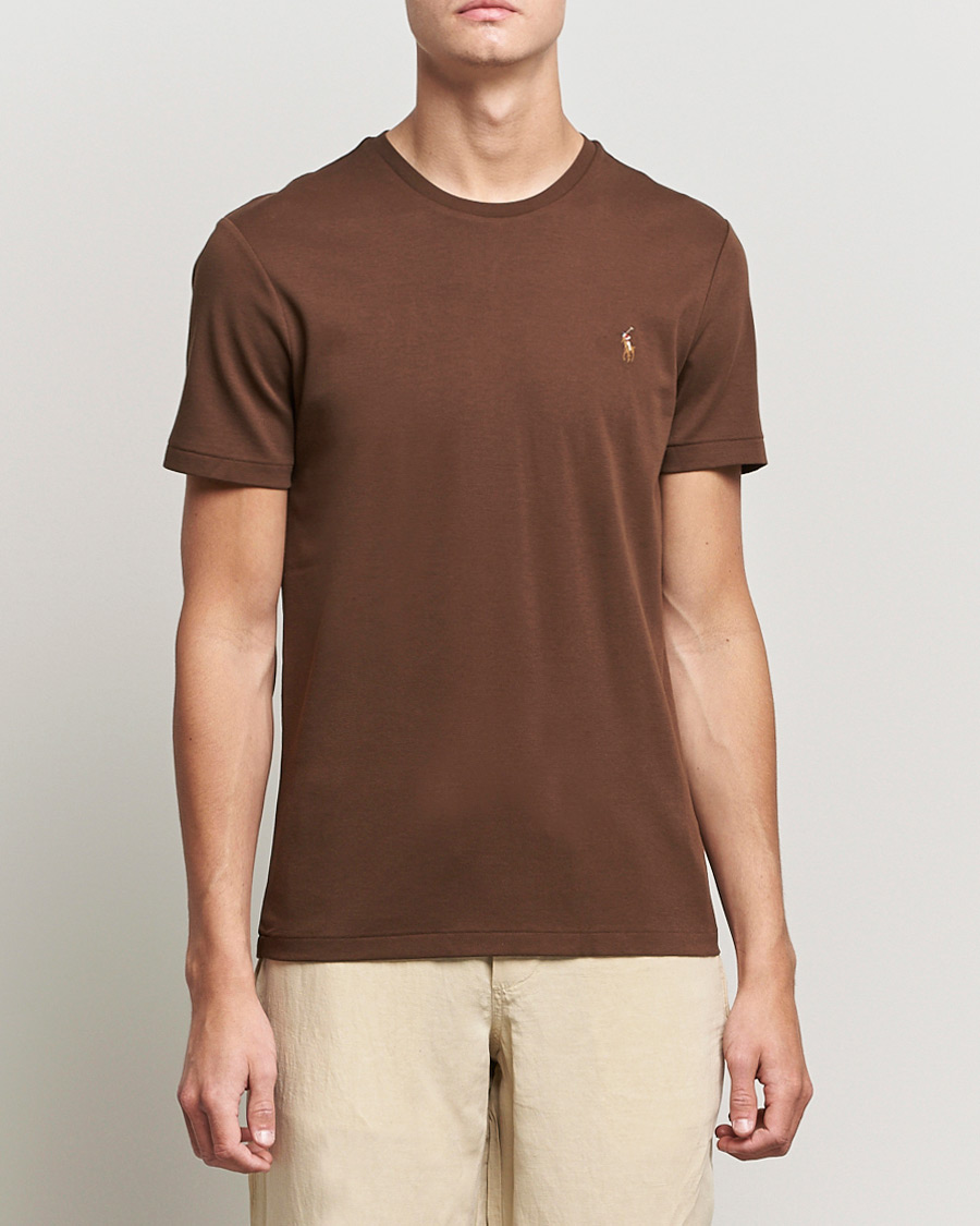 Homme | T-shirts | Polo Ralph Lauren | Luxury Pima Cotton Crew Neck Tee American Brown