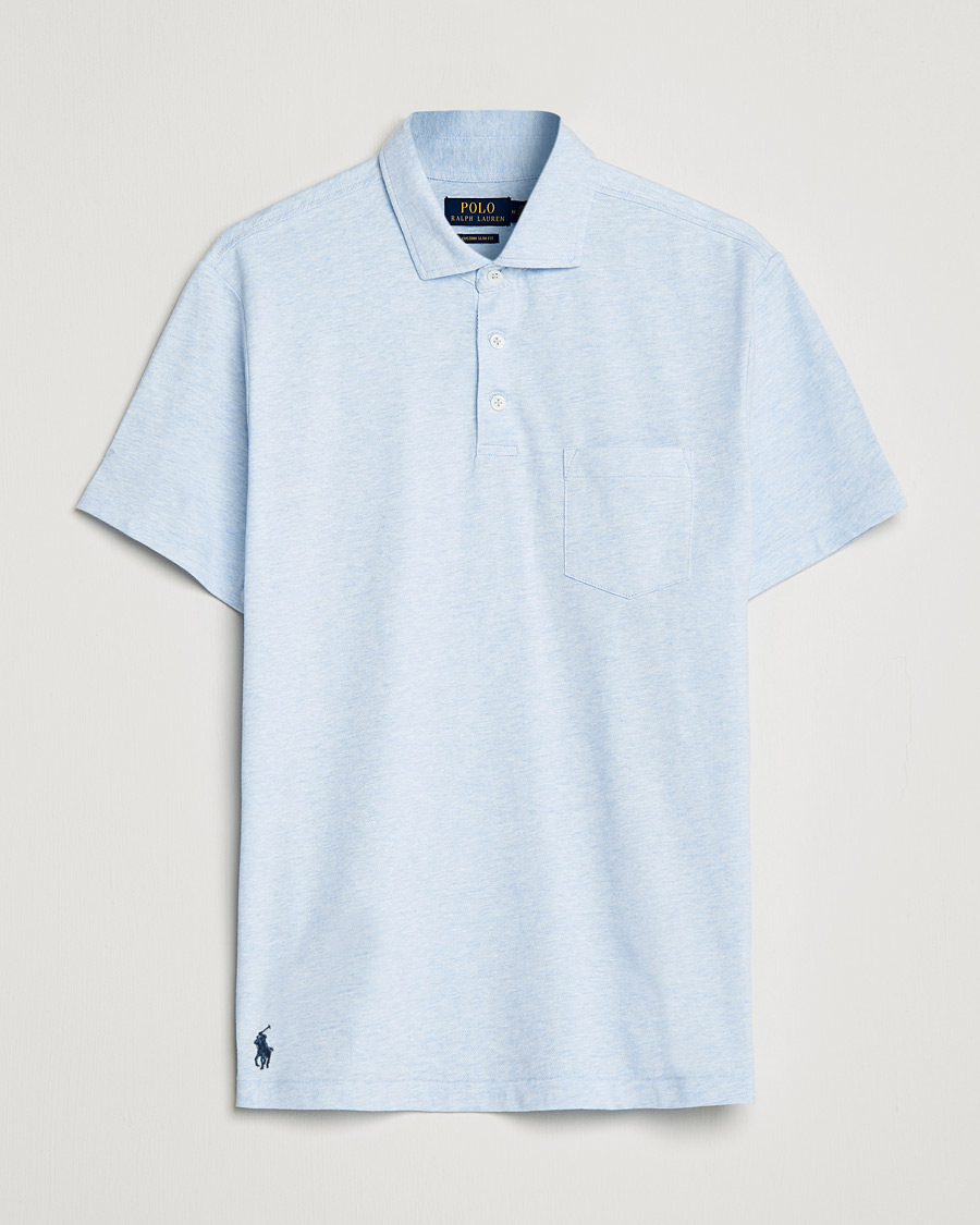 Homme | Polos | Polo Ralph Lauren | Custom Slim Fit Cotton/Linen Polo Elite Blue Heather