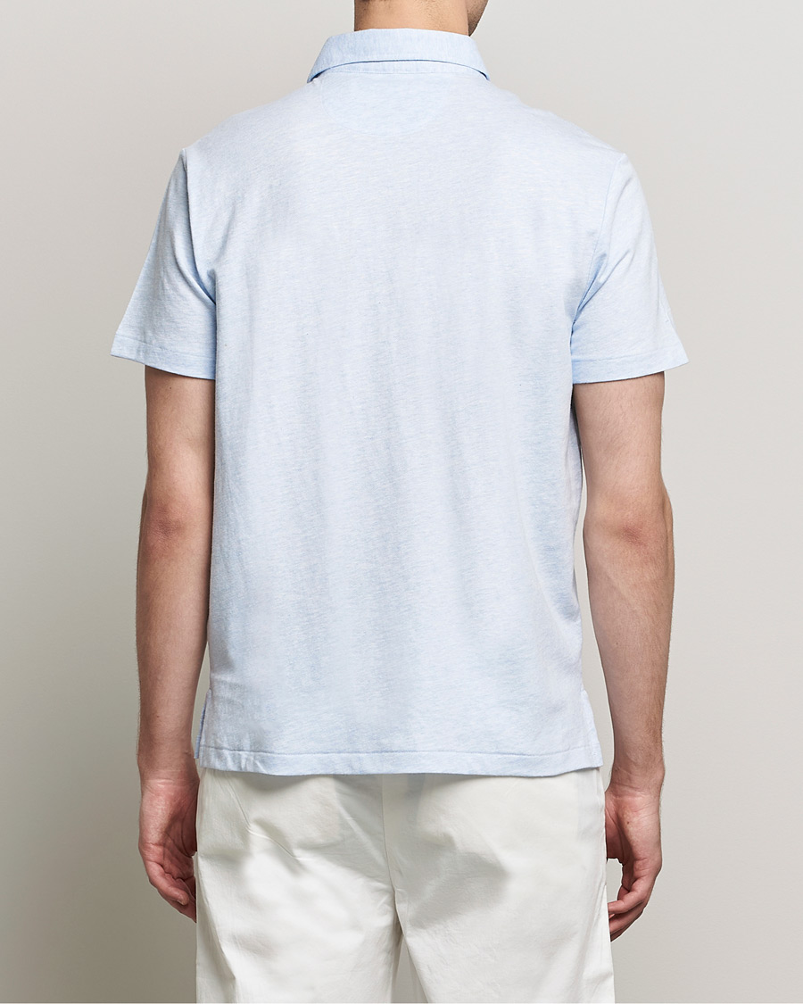 Homme | Polos | Polo Ralph Lauren | Custom Slim Fit Cotton/Linen Polo Elite Blue Heather