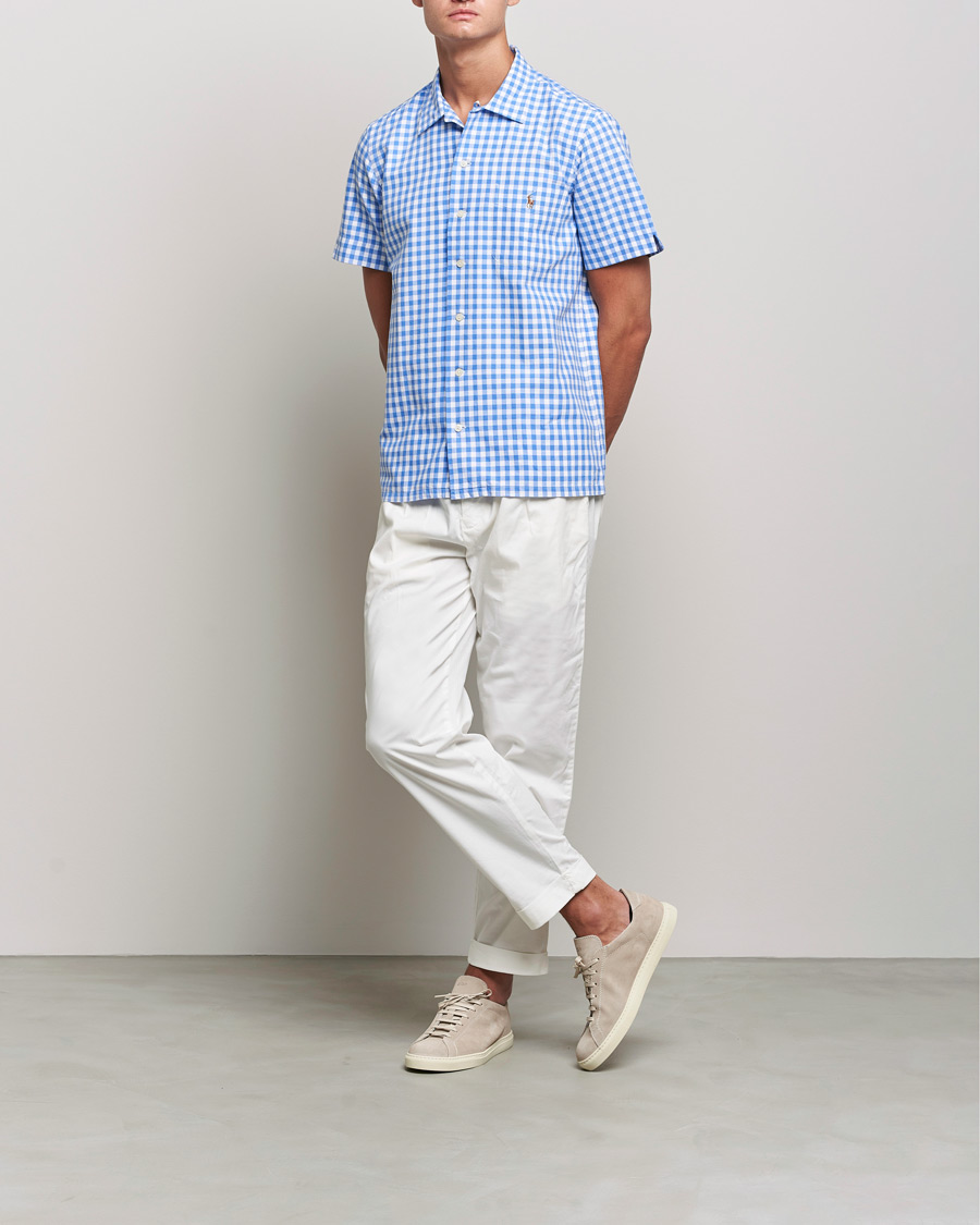 Homme | Chemises | Polo Ralph Lauren | Short Sleeve Resort Collar Checked Shirt Blue/White