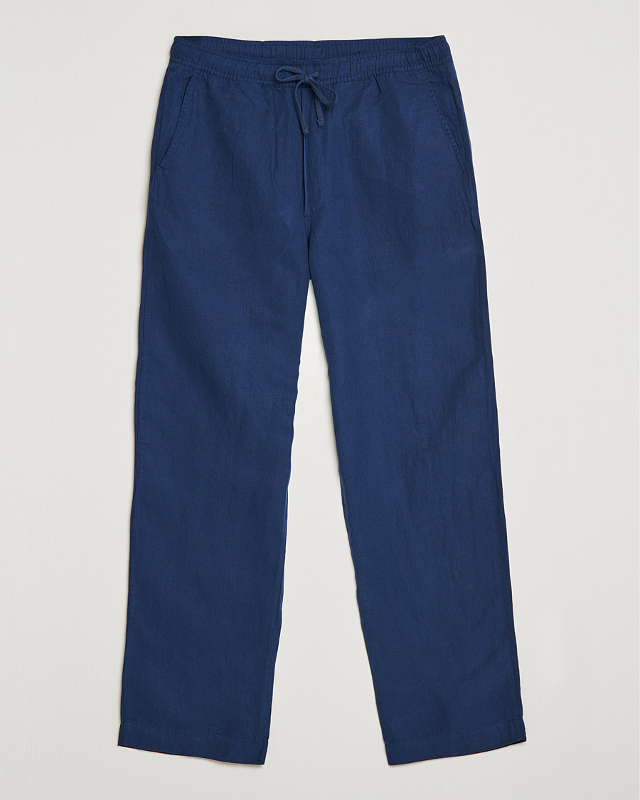 Homme | Pantalons | Polo Ralph Lauren | Linen/Silk Drawstring Trousers Newport Navy
