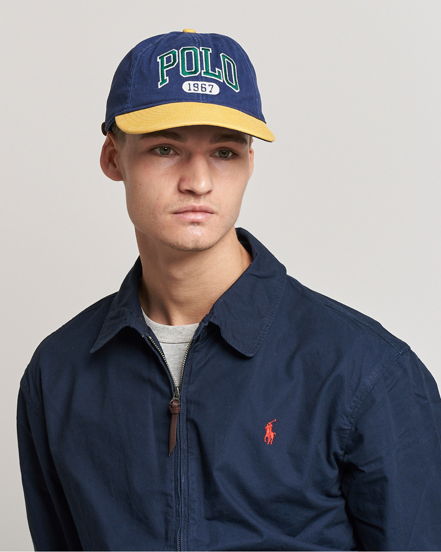 Homme | Polo Ralph Lauren Retro Cotton/Twill Cap Newport Navy/Gold | Polo Ralph Lauren | Retro Cotton/Twill Cap Newport Navy/Gold