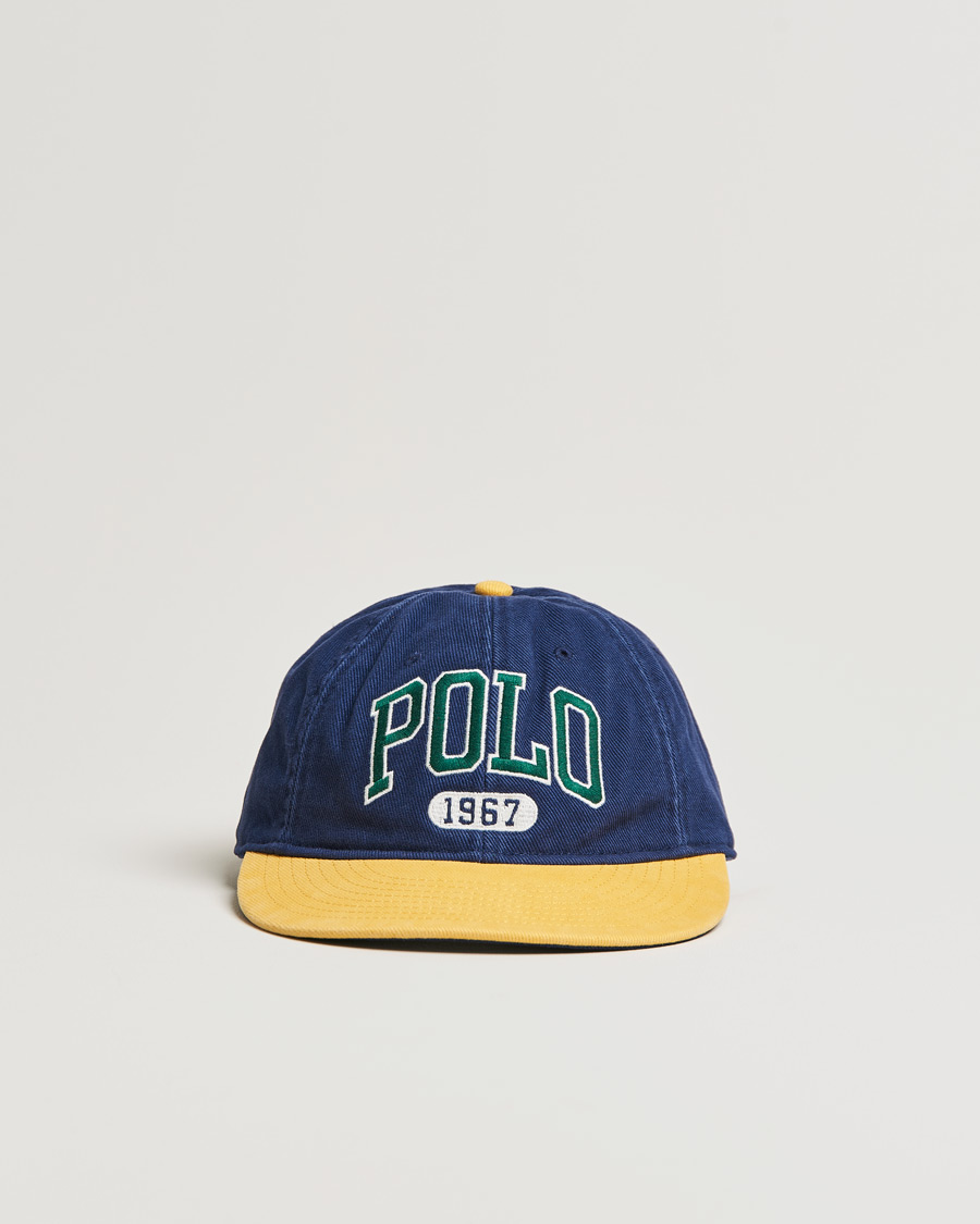 Homme | Polo Ralph Lauren Retro Cotton/Twill Cap Newport Navy/Gold | Polo Ralph Lauren | Retro Cotton/Twill Cap Newport Navy/Gold