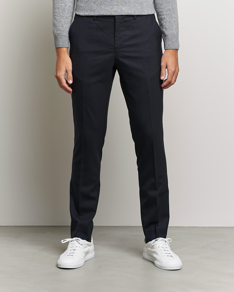 Homme | Pantalons | Filippa K | Liam Cool Wool Slacks Dark Navy
