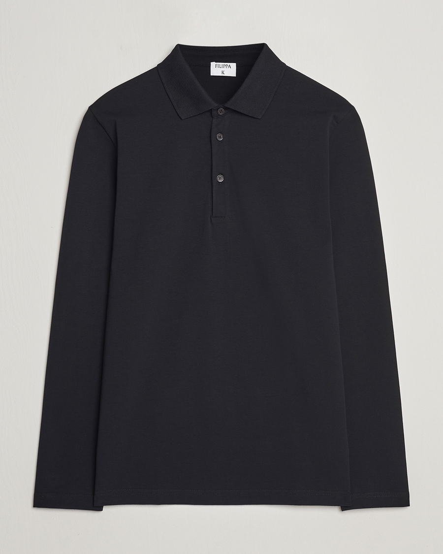 Homme | Polos | Filippa K | Luke Lycra Poloshirt Black