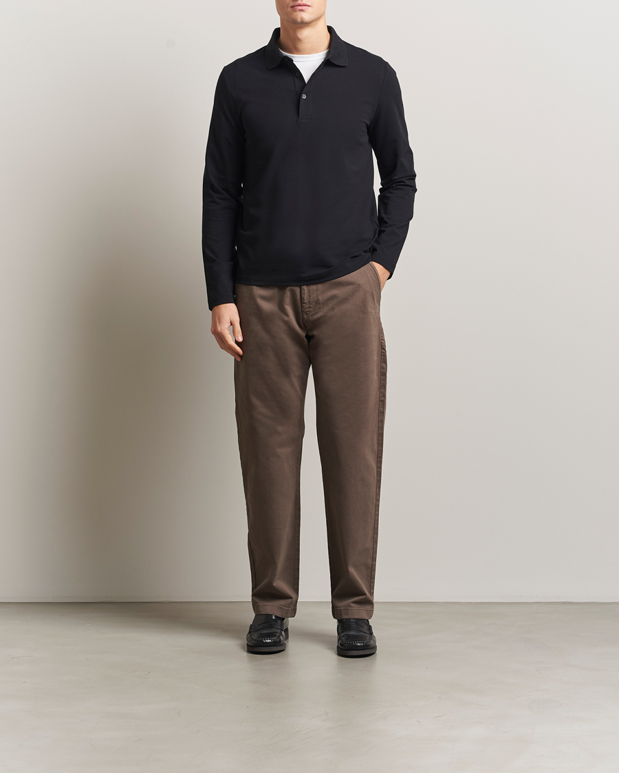 Homme | Polos | Filippa K | Luke Lycra Poloshirt Black