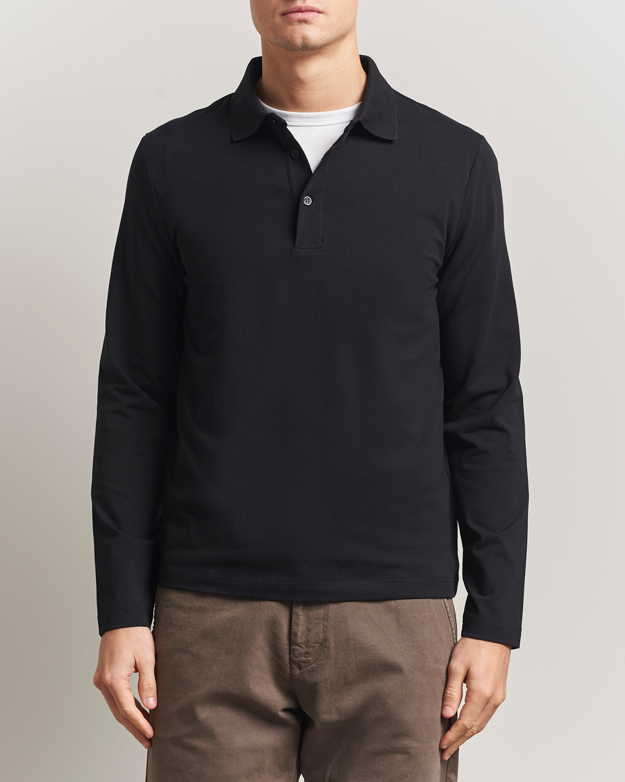 Homme | Polos | Filippa K | Luke Lycra Poloshirt Black