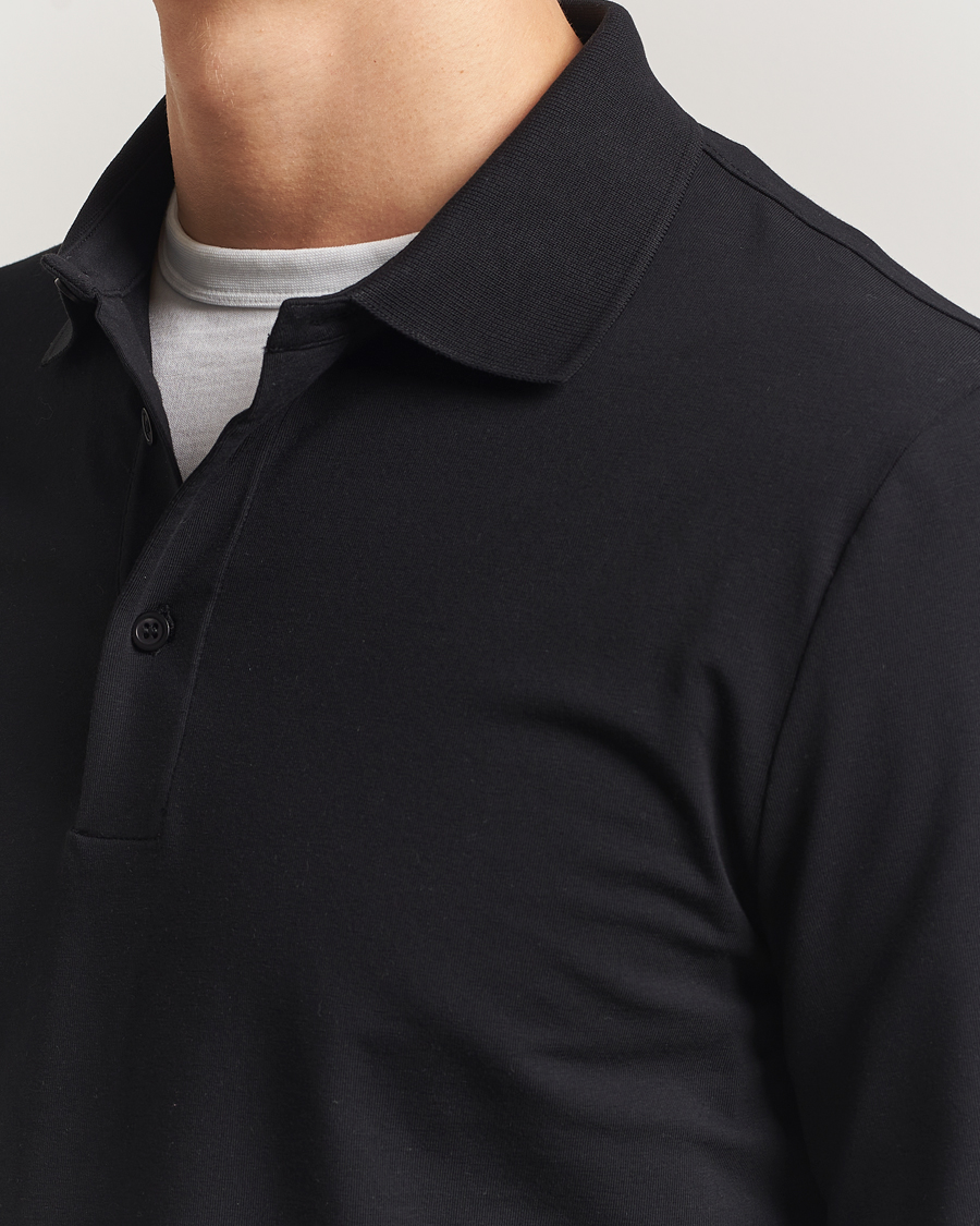 Homme | Polos | Filippa K | Luke Lycra Poloshirt Black
