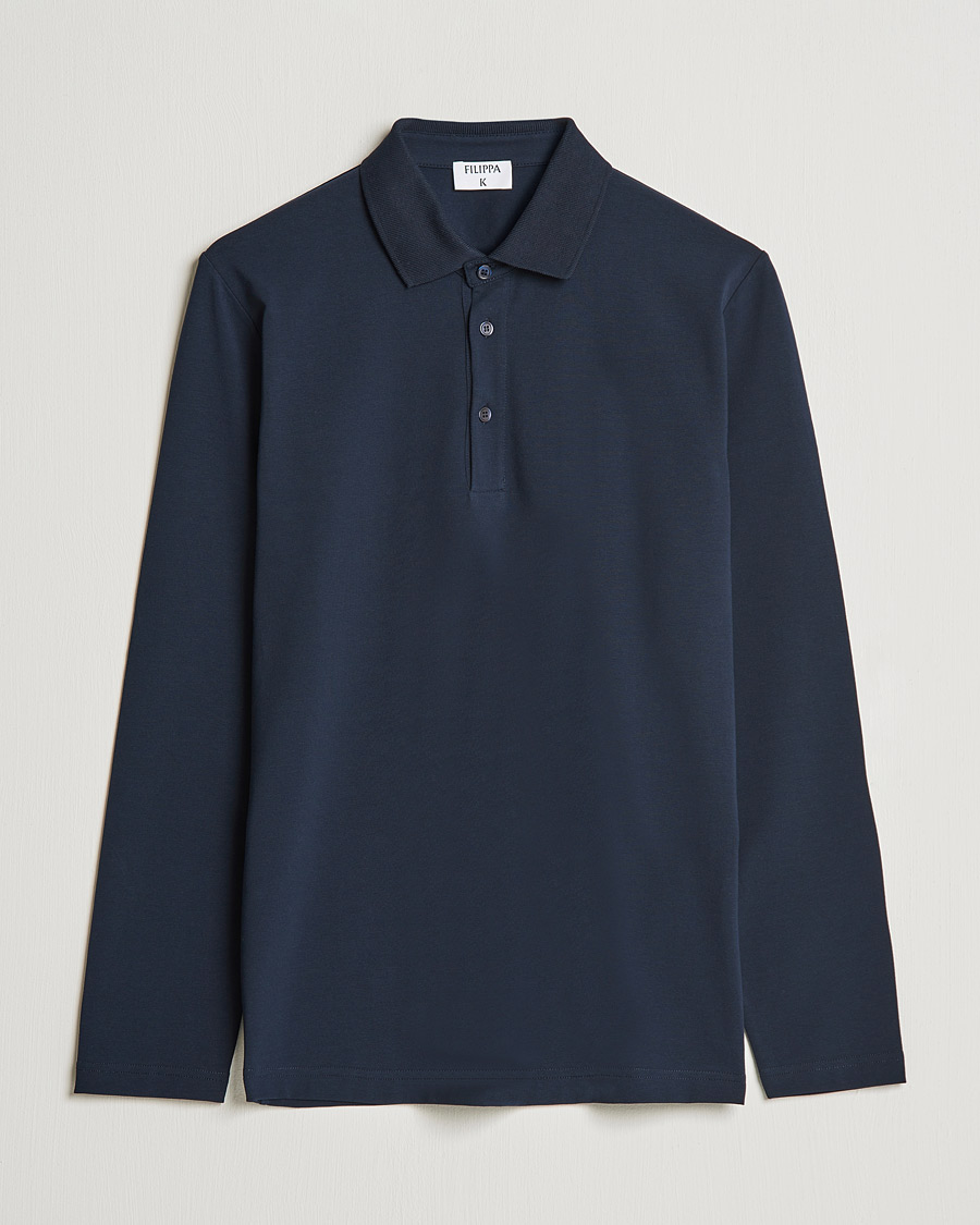 Homme | Polos | Filippa K | Luke Lycra Poloshirt Navy