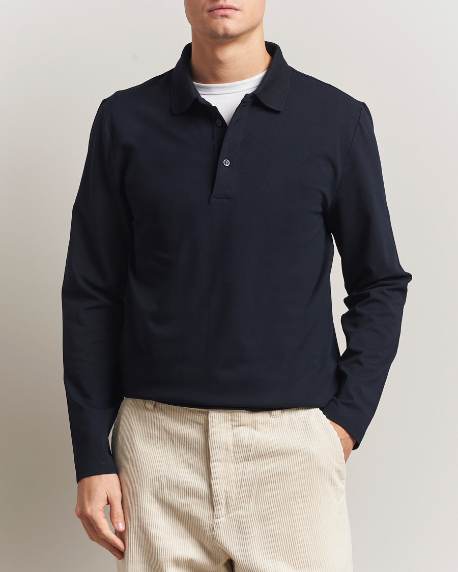 Homme | Polos | Filippa K | Luke Lycra Poloshirt Navy