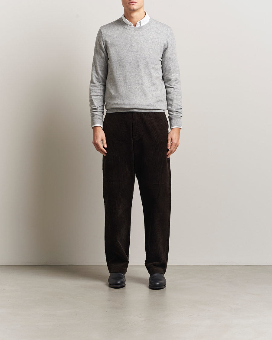 Homme | Pulls Et Tricots | Filippa K | Cotton Merino Basic Sweater Light Grey Melange