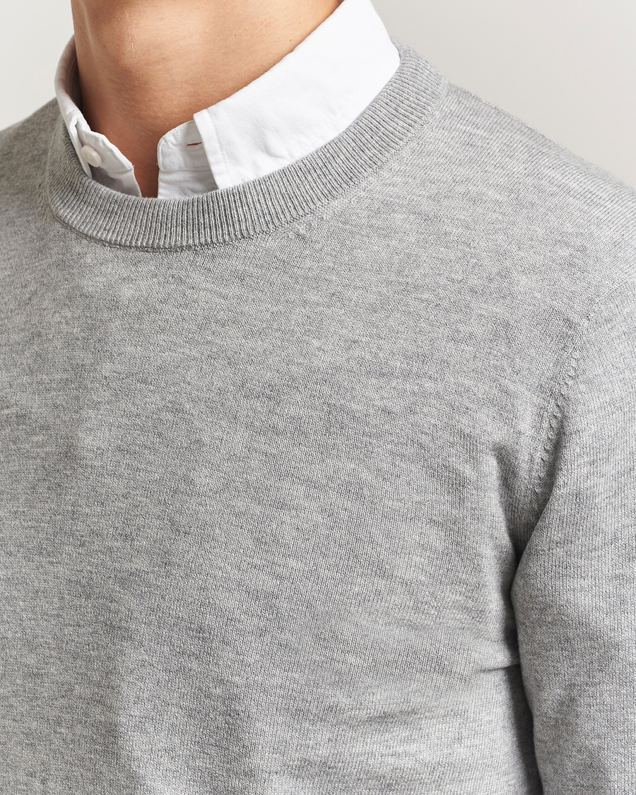 Homme | Pulls Et Tricots | Filippa K | Cotton Merino Basic Sweater Light Grey Melange