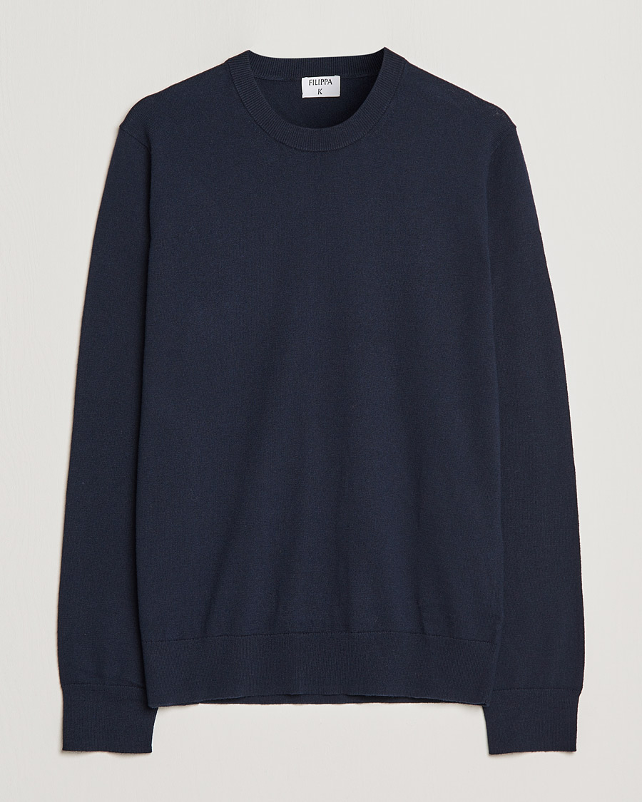 Homme | Pulls Et Tricots | Filippa K | Cotton Merino Basic Sweater Navy