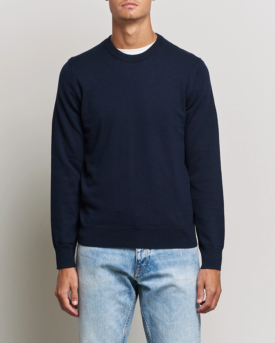 Homme | Sections | Filippa K | Cotton Merino Basic Sweater Navy