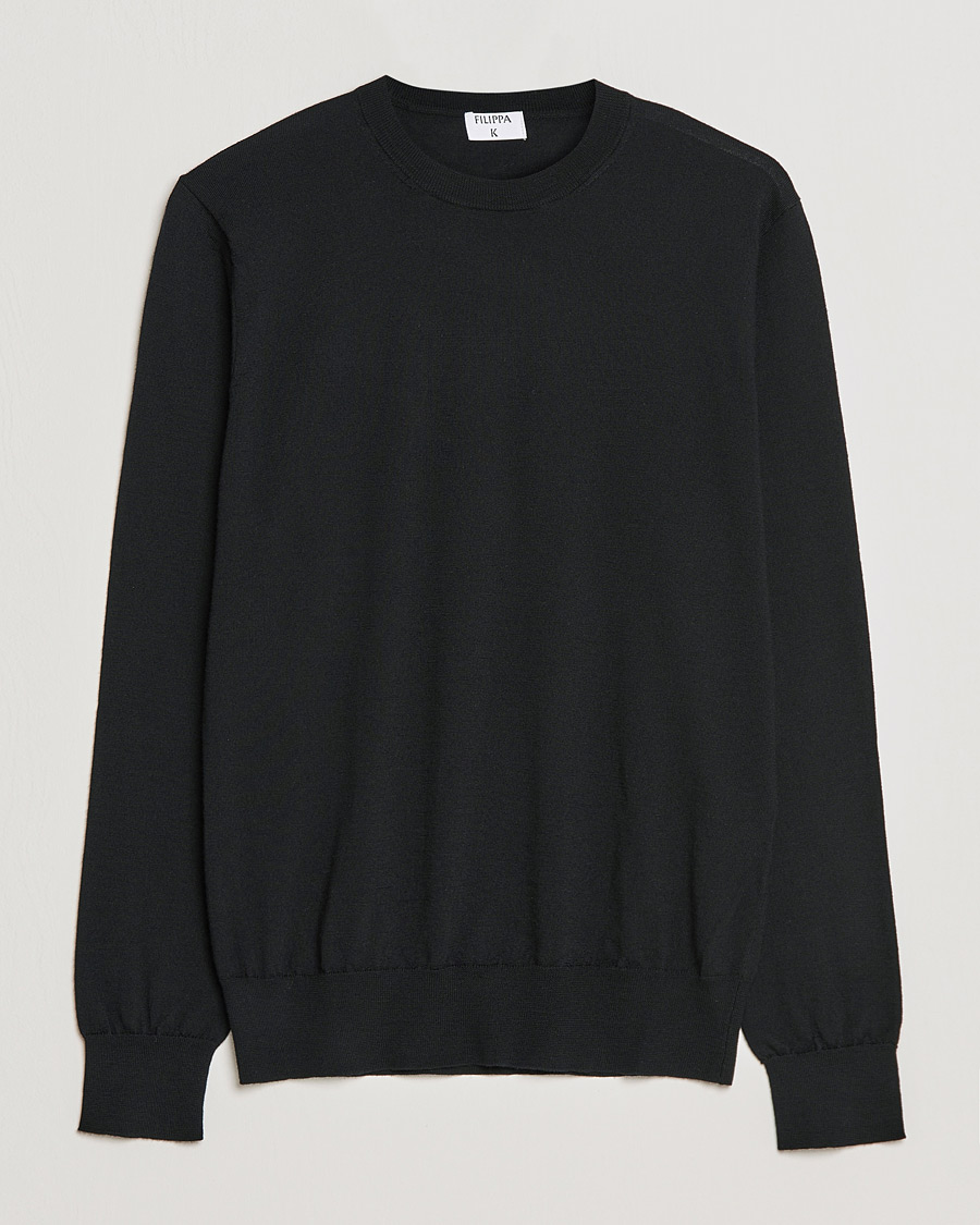 Homme | Pulls Et Tricots | Filippa K | Merino Round Neck Sweater Black
