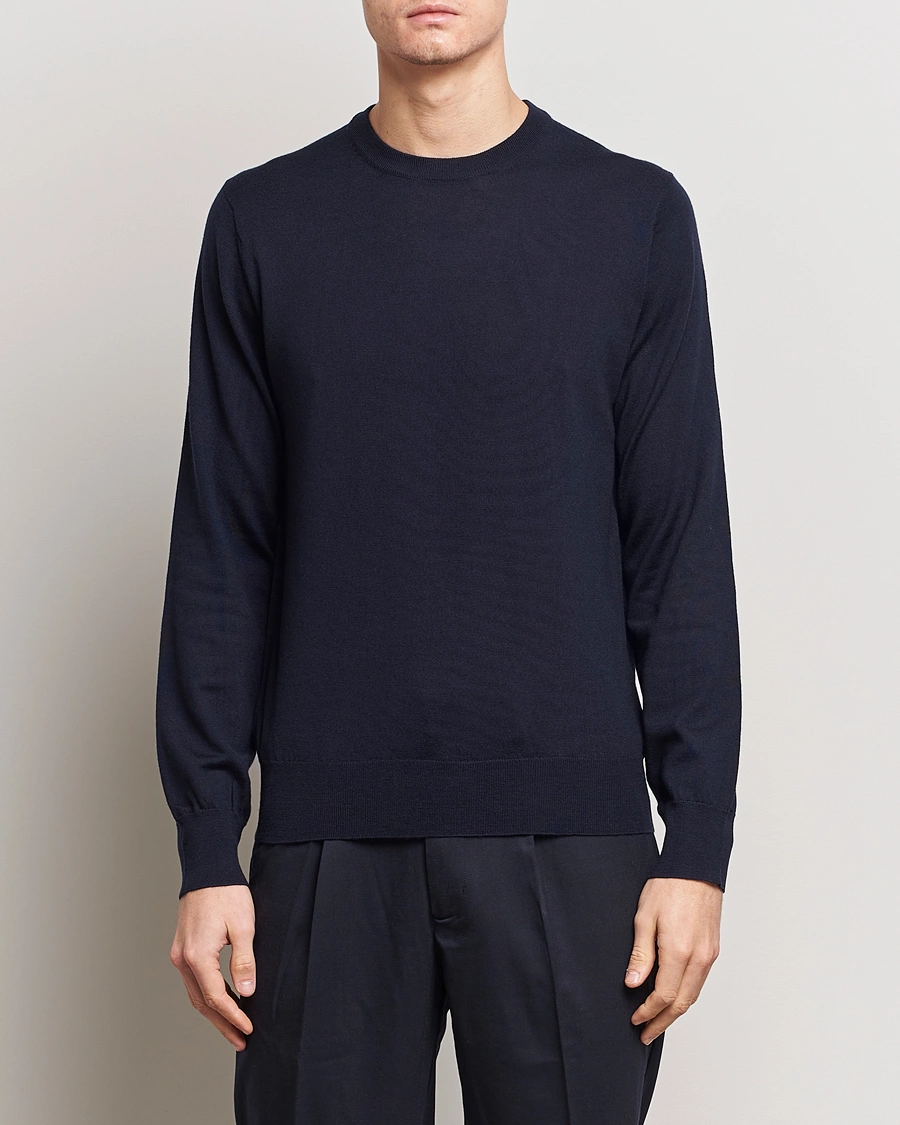 Homme |  | Filippa K | Merino Round Neck Sweater Navy
