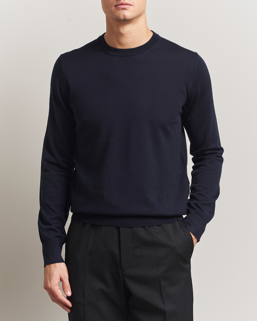 Homme | Pulls Et Tricots | Filippa K | Merino Round Neck Sweater Navy