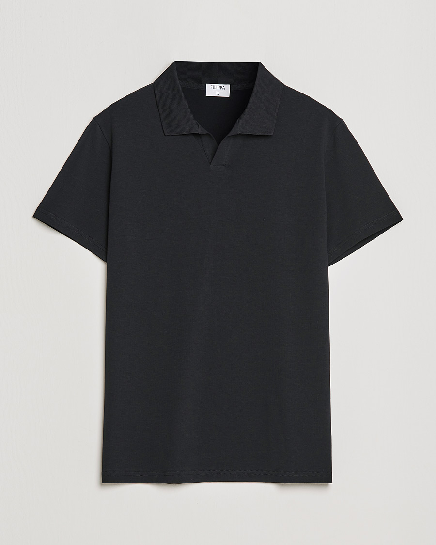 Homme | Polos | Filippa K | Soft Lycra Polo Tee Black