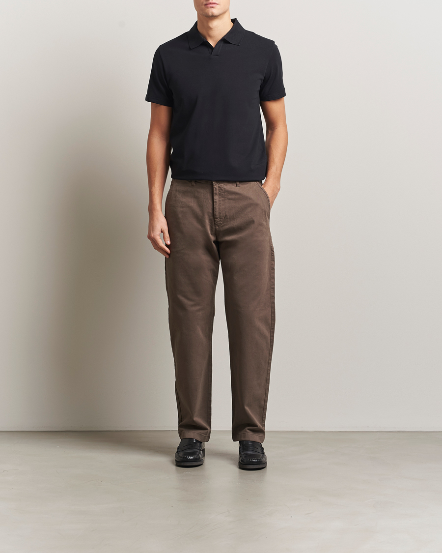 Homme | Polos | Filippa K | Soft Lycra Polo Tee Black