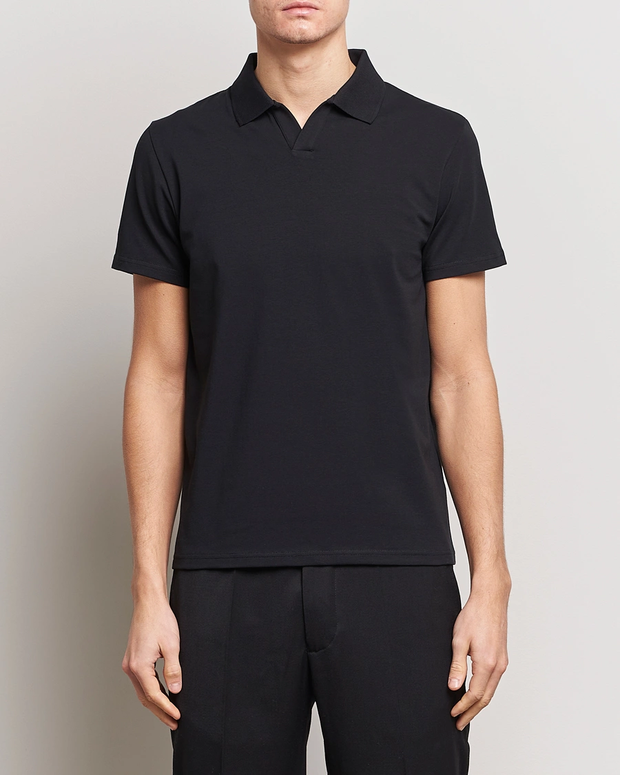 Homme | Sections | Filippa K | Soft Lycra Polo Tee Black