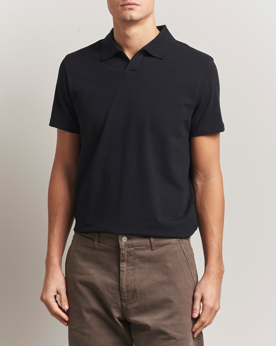 Homme | Polos | Filippa K | Soft Lycra Polo Tee Black